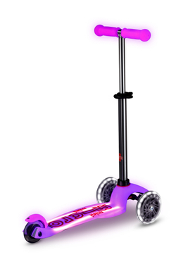 Самокат Mini Micro Deluxe Glow Plus (светящийся) LED морозный розовый