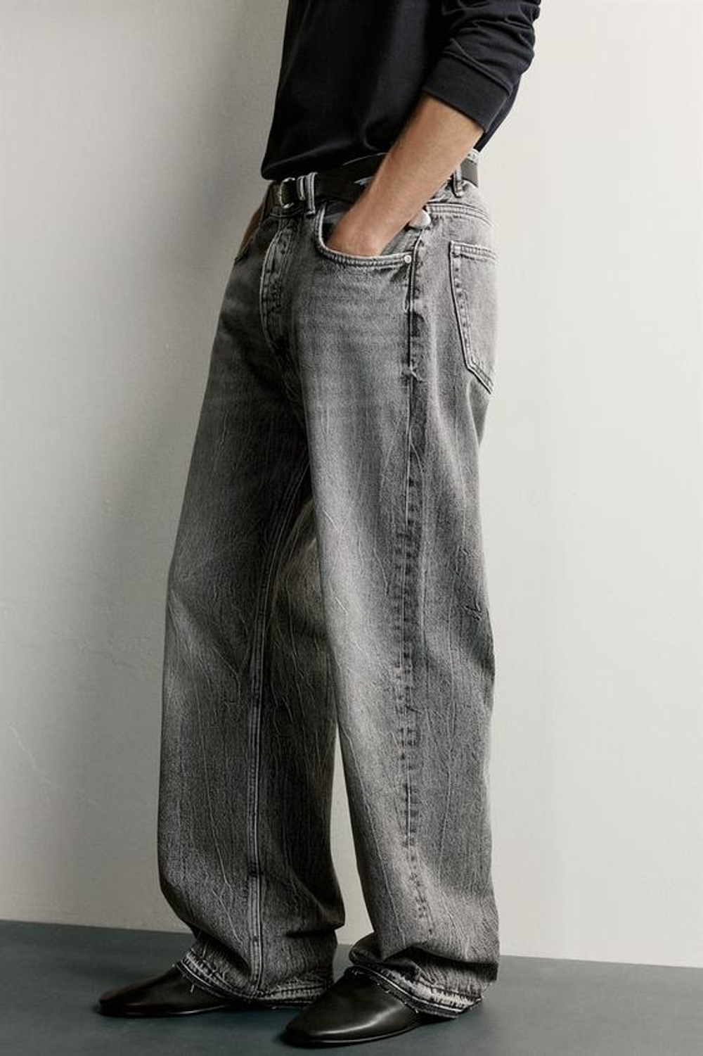 ZARA ДЖИНСЫ LOOSE FIT, МЯГКИЙ СЕРЫЙ