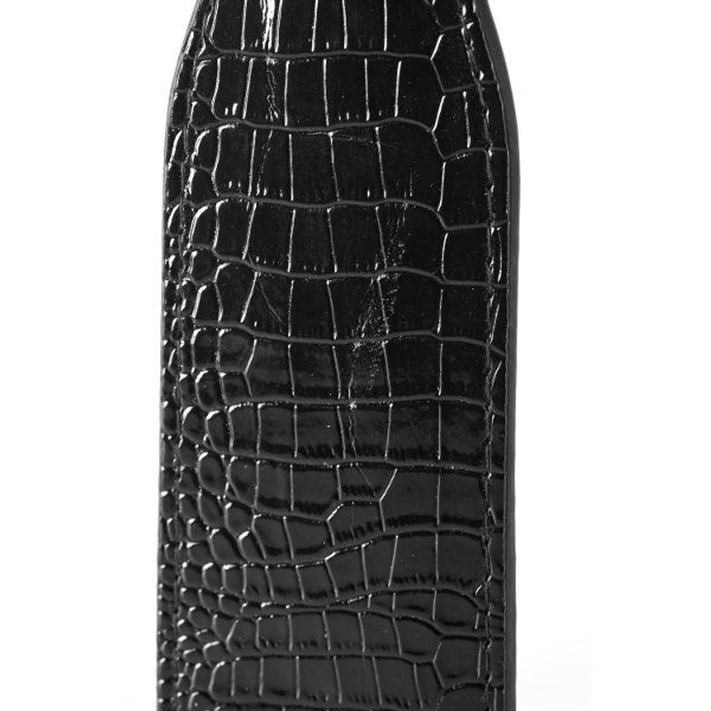 Черная шлепалка с петлёй Croco Paddle - 32 см. (Цвет: черный)