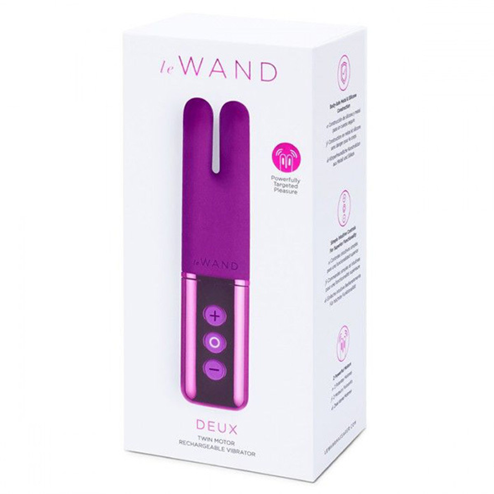 Фиолетовый двухмоторный мини-вибратор 11,6см Le Wand Deux LW-014-CHR