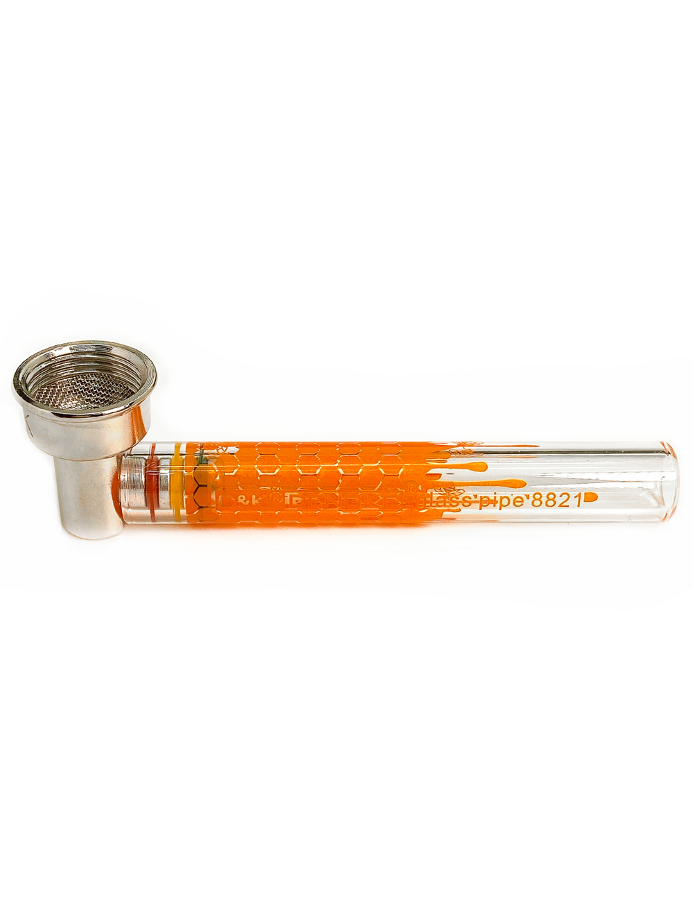 Bee Cells Shooter Orange Стеклянная курительная трубка 9.5 СМ