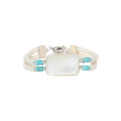 Браслет Nature Bijoux, Milos, с перламутром, окрашенным говлитом и костью, NB26.1-13-44521 (белый)