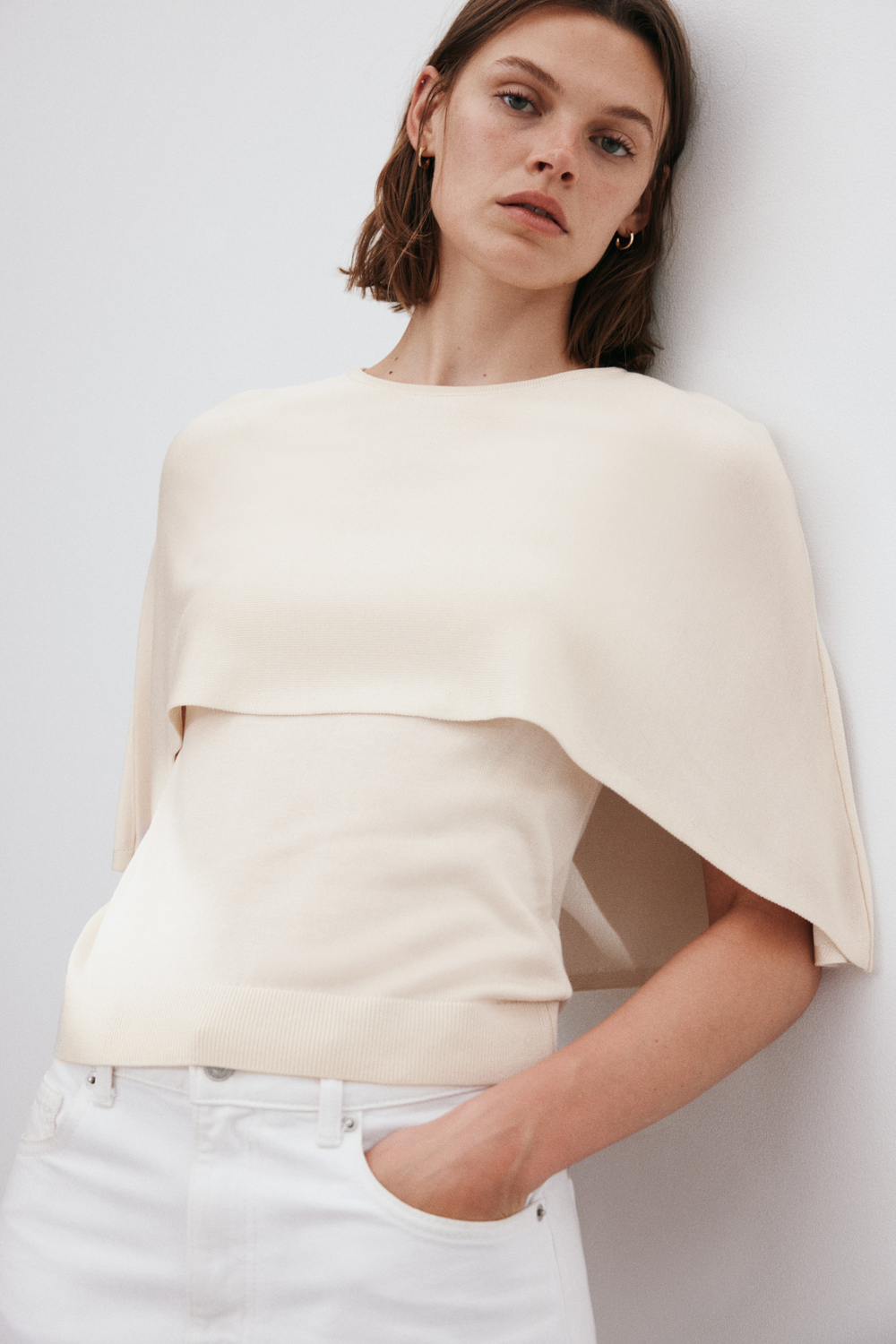 Тонкий трикотажный топ-пелерина - H&M