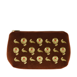 Косметичка «Ромашки» а11/135 коричневый / золото