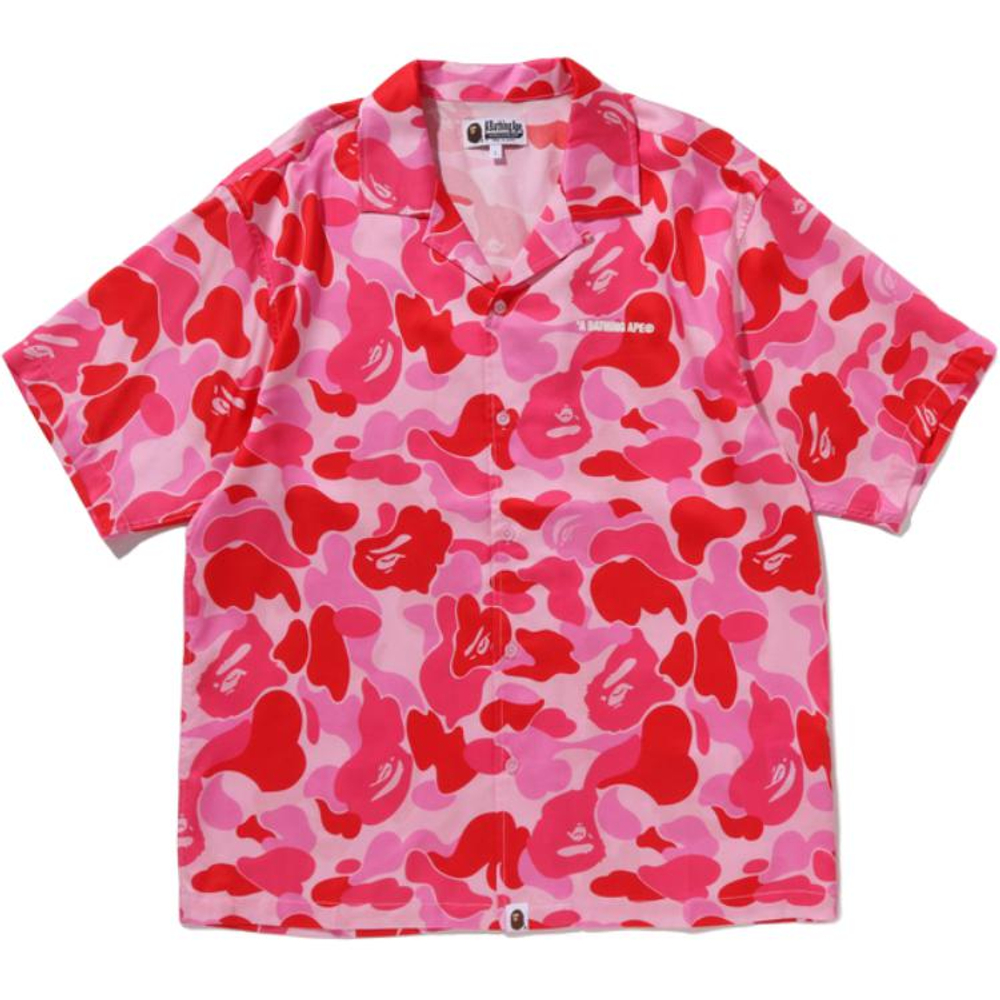 A Bathing Ape Bathing Ape Shirts Button Camouflage Hawaii Moderate Summer 0zxsrm304321q розовый