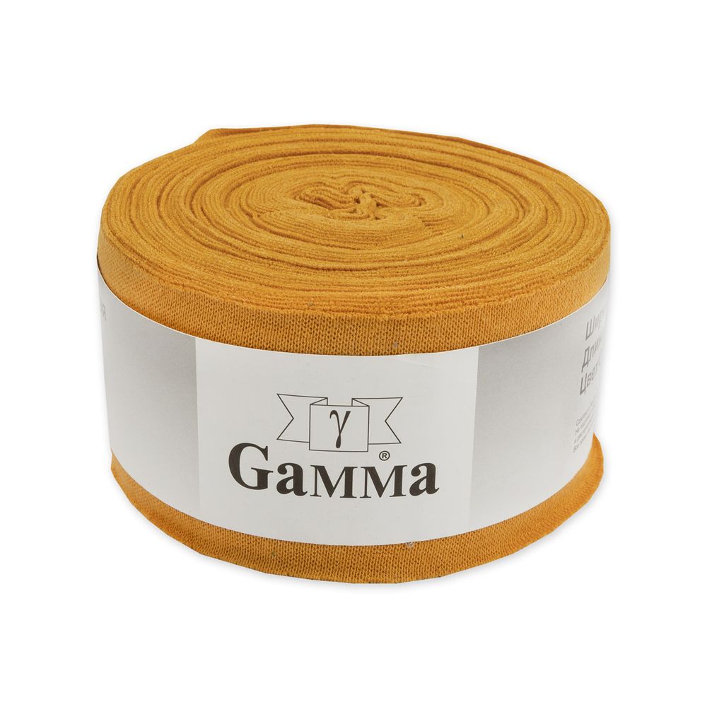 Косая бейка трикотажная 60 мм / 10 метров, (рибана), 005 горчичный, Gamma Косая бейка трикотажная 60 мм / 10 метров, (рибана), 005 горчичный, Gamma