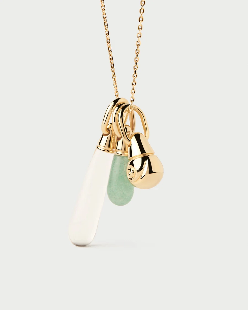 Подвеска Rock Crystal Large Drop серебро 925 пробы покрытое золотом