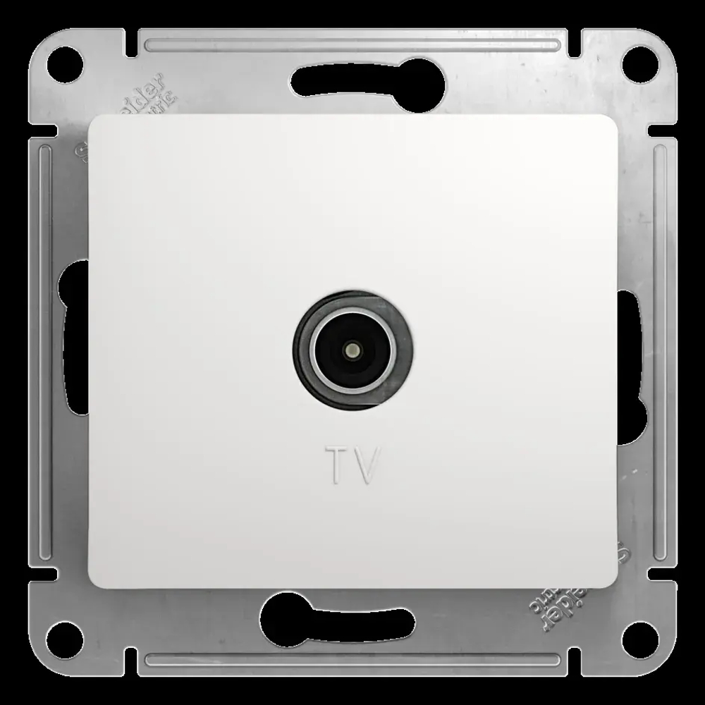 GLOSSA TV РОЗЕТКА оконечная 1дБ, механизм, БЕЛЫЙ