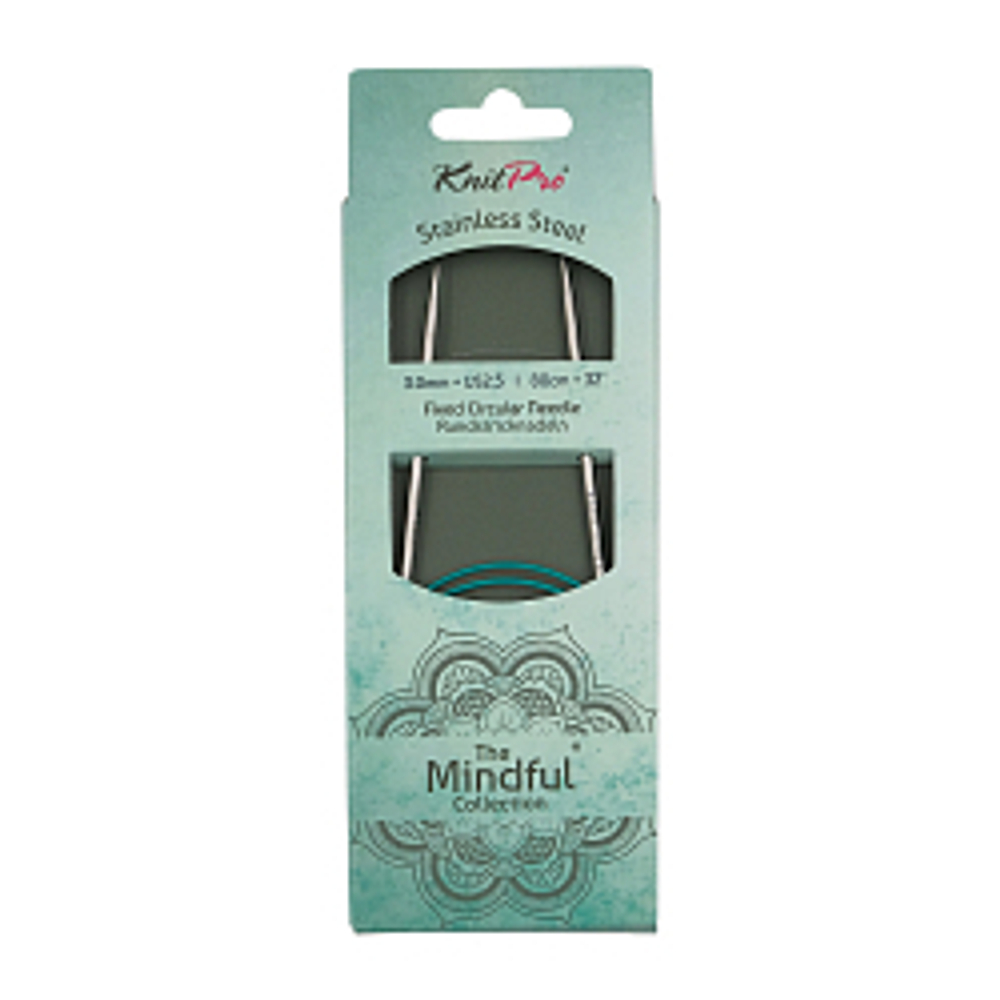 Спицы круговые KnitPro Mindful, нержавеющая сталь, серебро