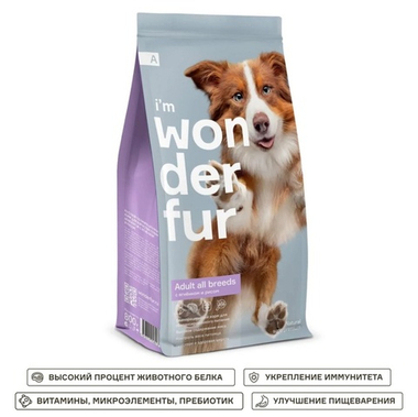 Wonderfur Adult All breeds Ягненок/рис для собак 3 кг