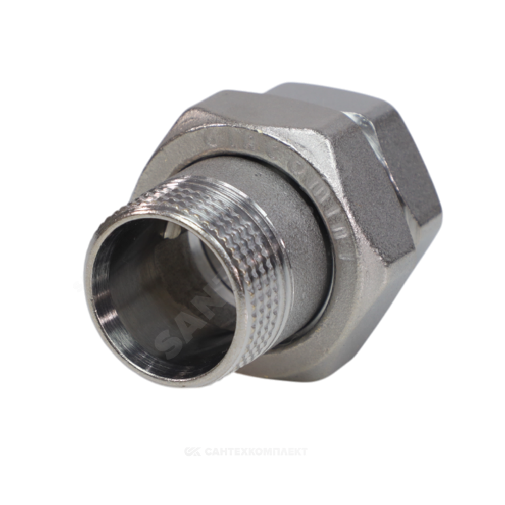 Соединитель латунь хром американка Ду 15 (1/2") прямой ВР/НР R18 Giacomini R18X003