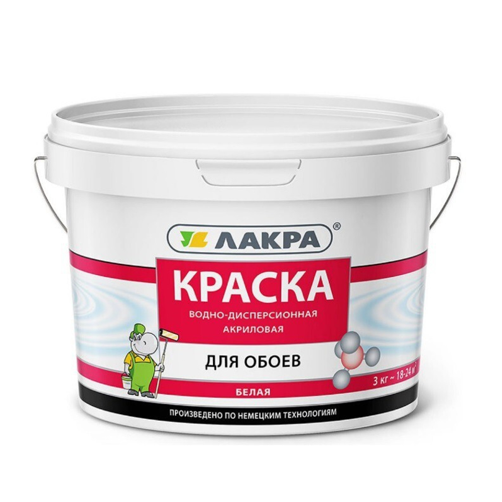 Краска Лакра Для обоев белая 3 кг, шт