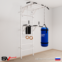 Шведская стенка Sv Sport 5411 (Турник рукоход/Брусья/Кольца/Цепь/Мешок 15кг)