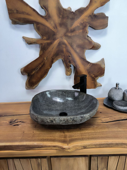 Раковина из речного камня RS-66419 50х41х15 из натурального камня