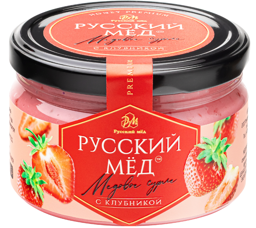 Медовое суфле с клубникой Русский мёд 250 мл