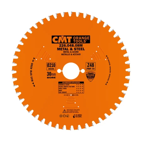 Диск по стали 210x30x2,2/1,8 0° FWF Z=48 CMT 226.048.08M