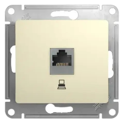 GLOSSA РОЗЕТКА компьютерная RJ45 кат. 5e, механизм, БЕЖЕВЫЙ