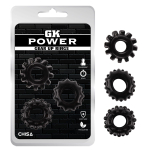 Набор из 3 черных эрекционных колец Gear Up Rings (Цвет: черный)