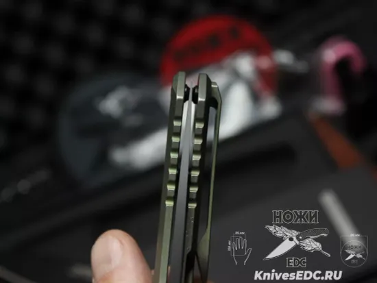 Нож складной НОКС Майор Black сталь M390, зеленый Титан 328-159506