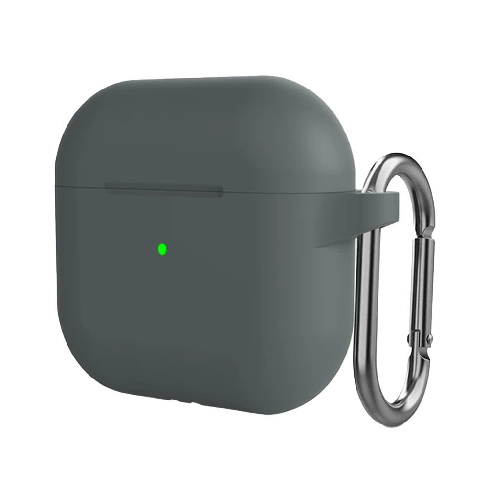 Чехол для наушников Apple AirPods 4, Dark Gray (Темно-серый), с карабином