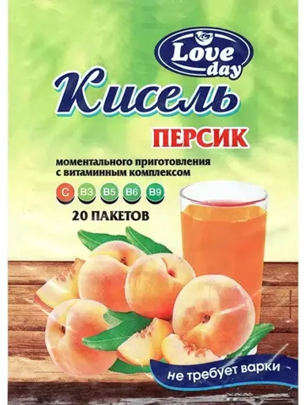 Кисель Love Day Персик 30 г * 20 шт в 1 упаковке