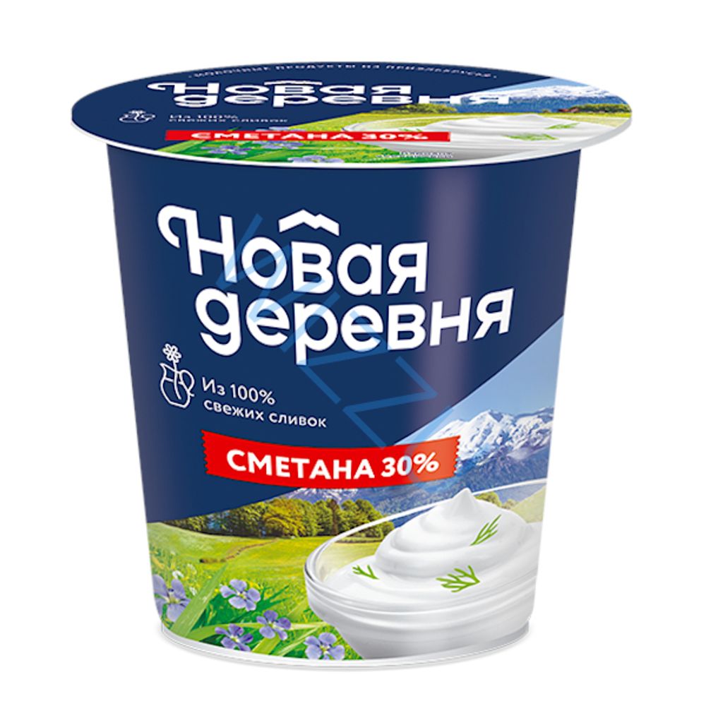 НС. Сметана Домашняя "Новое Село" 30% ведро 500гр 8шт в уп