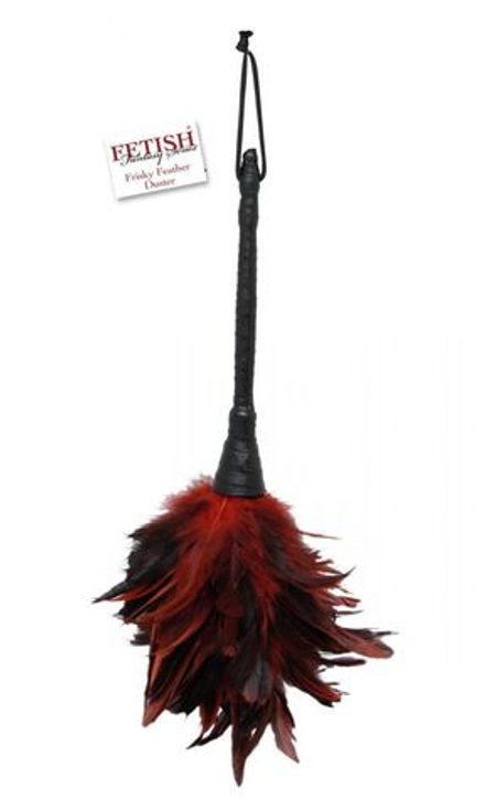 Кисточка с красно-чёрными пёрышками Frisky Feather Duster - 36 см.