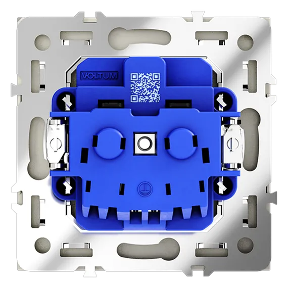 Розетка с заземлением и защитными шторками Voltum S70 Сталь VLS040205