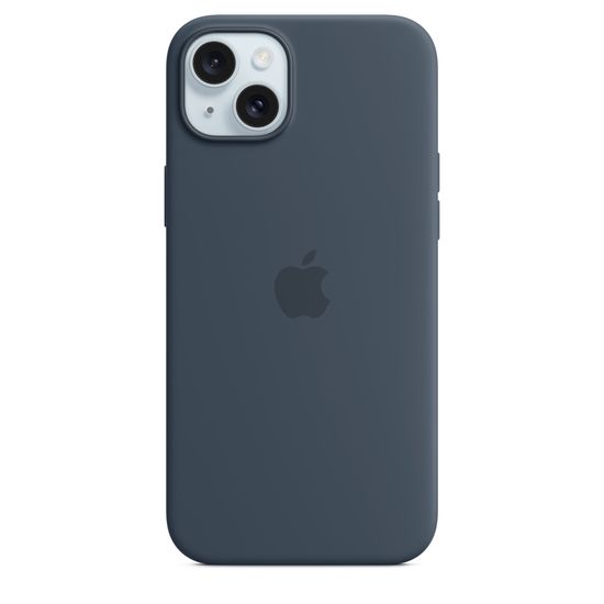Силиконовый чехол для iPhone 15 с MagSafe ( Синий)