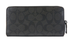 COACH Accordion Wallet Coated Canvas Wallet Clutch Men"s Gray Black