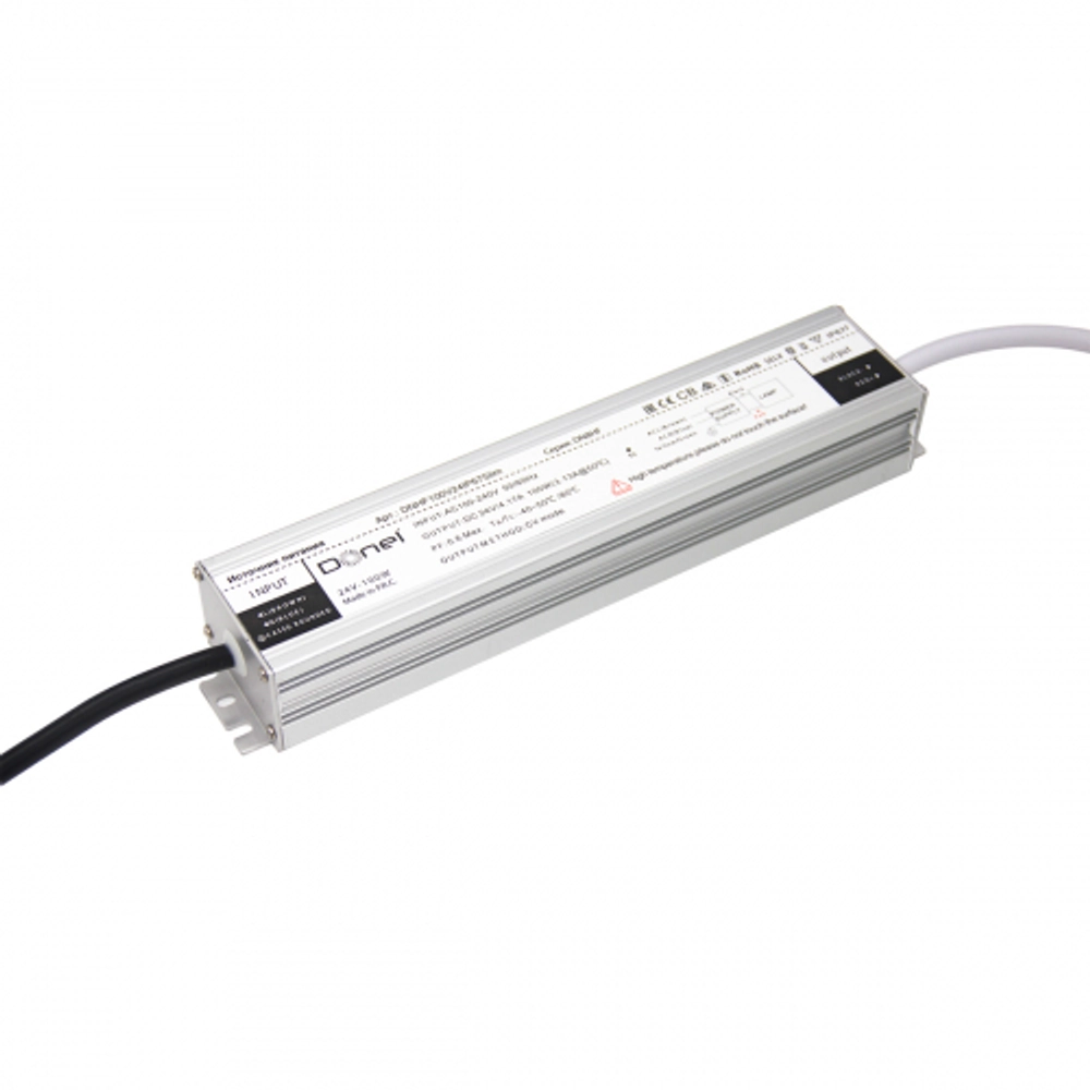 Donel блок питания 100Вт DC24В, 4.17А, IP67, 210х42х30мм, серия:DN8HF