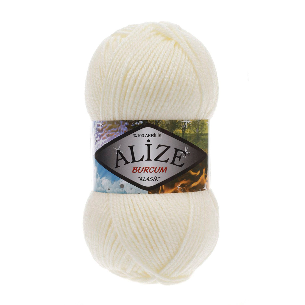 Бурджум классик (Burcum klasik) пряжа Alize 100%акрил 5х100г/210м (62 молочный)
