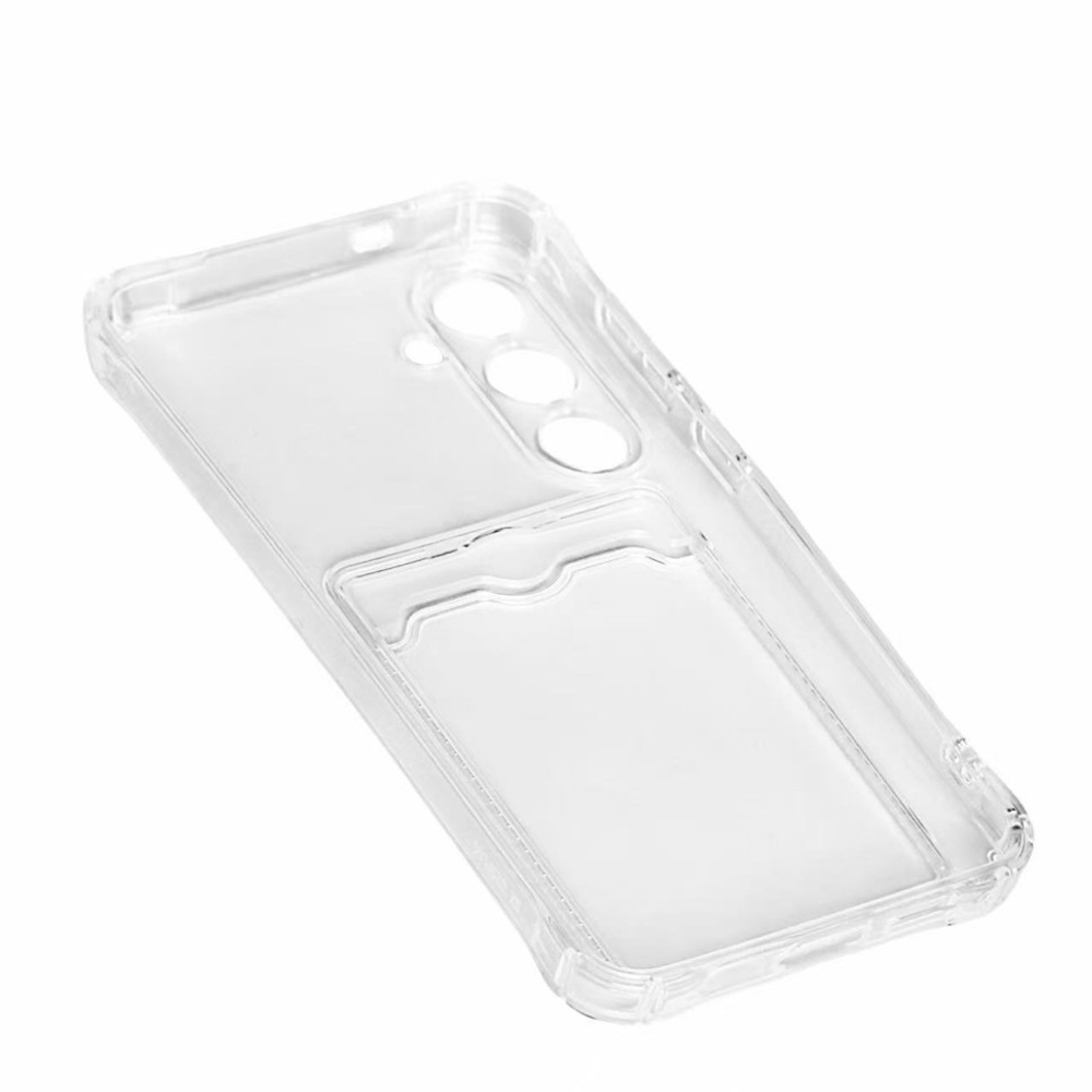 Чехол-накладка силикон с карманом под карту Samsung Galaxy S25 Plus прозрачный