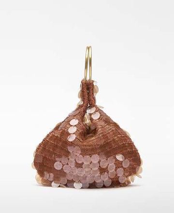 Adolfo Domínguez Коктейльная сумочка с пайетками, желто-оранжевый