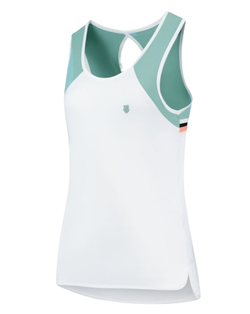 Женский топ теннисный K-Swiss Tac Hypercourt Advantage Tank 3 - white/nile blue