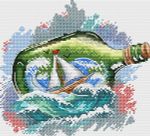 Набор для вышивания нитками МП Студия (Жар-птица), Морское послание 19х18 см