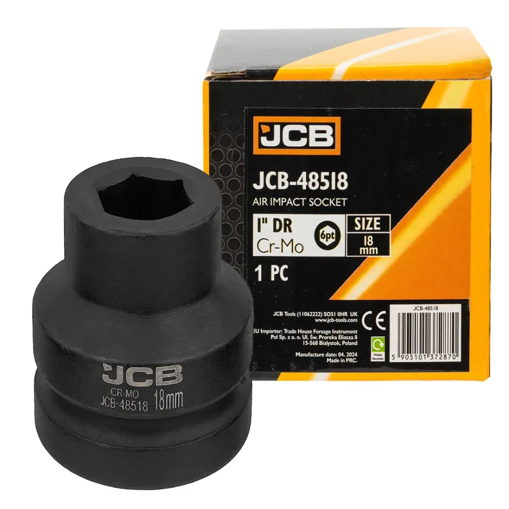 Головка ударная 18мм (6гр.), 1'' JCB JCB-48518