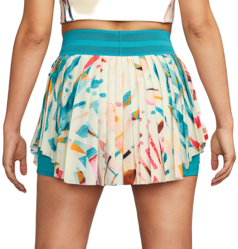 Теннисная юбка Nike Court Dri-Fit Slam Printed Tennis Skirt - coconut milk/teal nebula/black