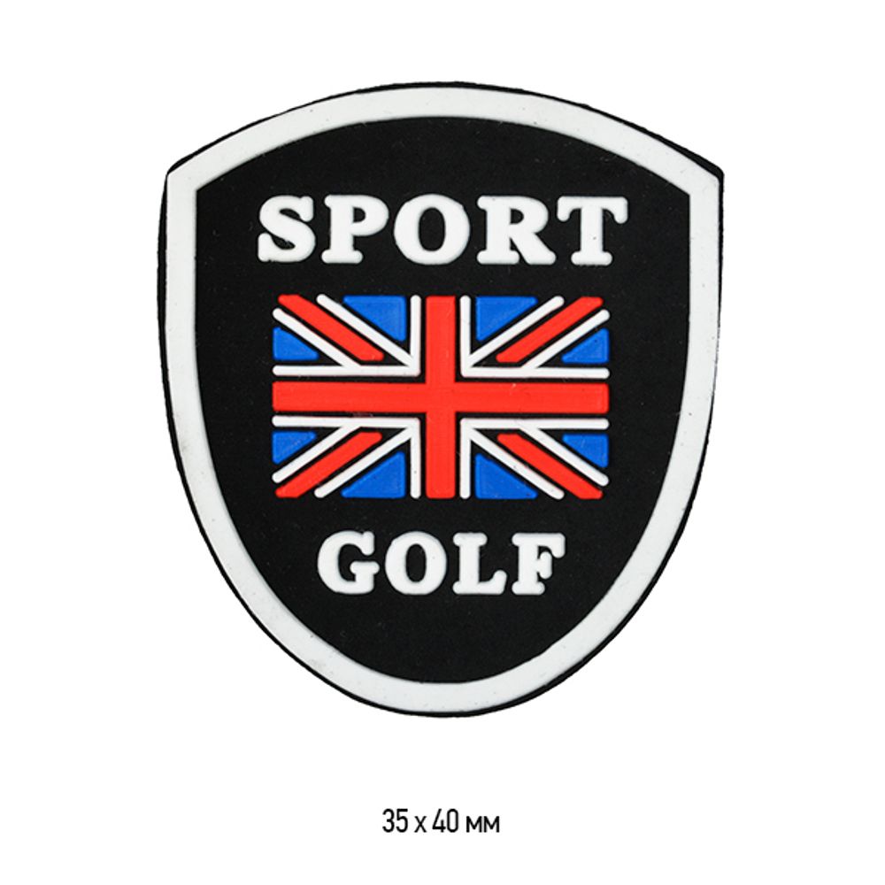 Аппликация пришивная "SPORT GOLF" 3.5х4 см, SHEV.13 цв.мульти, 20 шт
