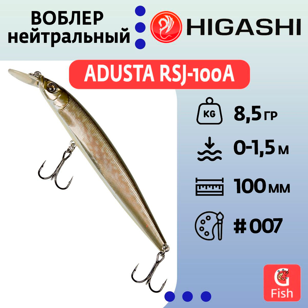Воблер ADUSTA RSJ-100A 8.5гр #007 Pike