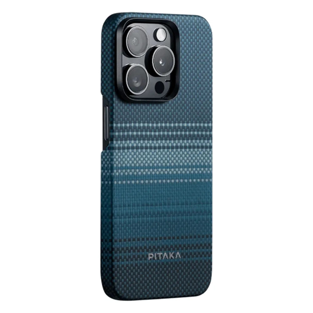 Чехол из арамидного волокна с поддержкой MagSafe PITAKA Fusion Weaving MagEZ Case 5 для iPhone 15 Pro, Moonrise (Восход Луны)