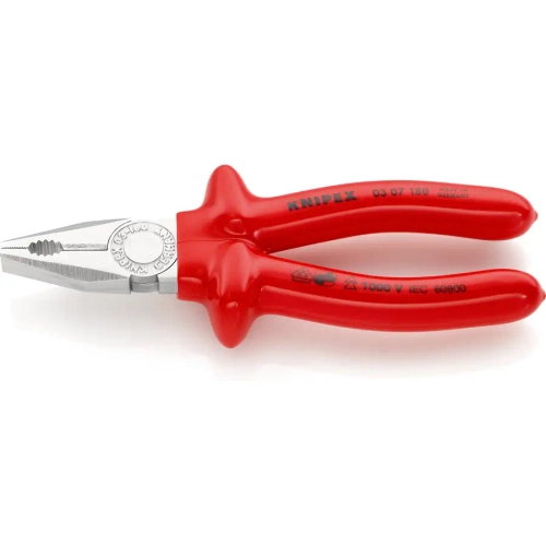 Плоскогубцы комбинированные хромированные 180 мм Knipex 03 07 180