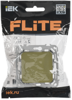 FLITE Выключатель 1-клавишный перекрестный 10А ВС71-1-0-ФлО оливковый IEK