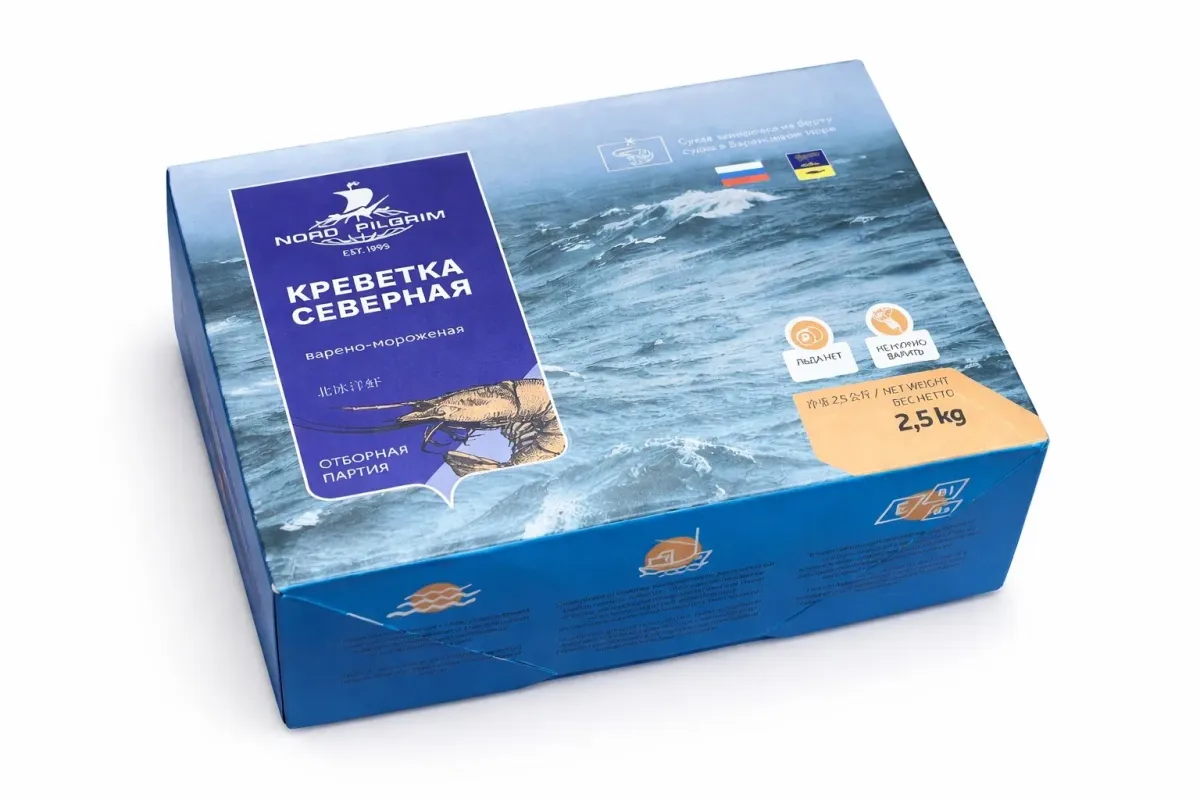 Креветки Северные 90+, 2.5кг