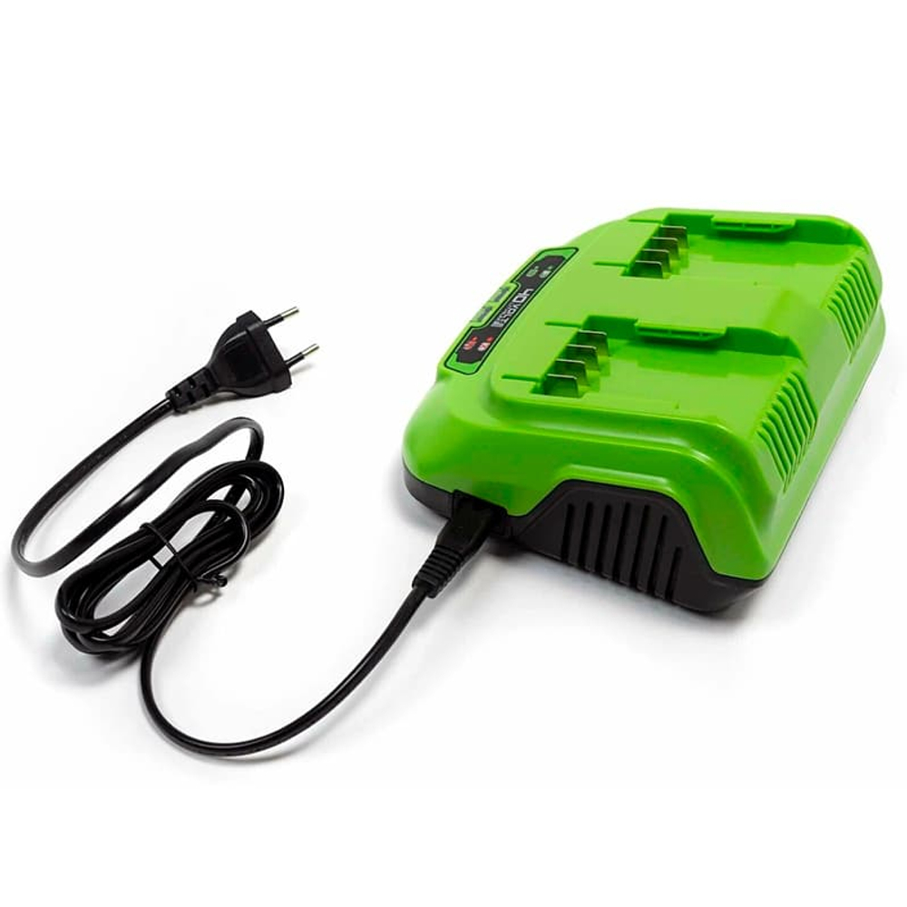 Быстрое зарядное устройство для 2-х аккумуляторов Greenworks Арт. 2938807, 40V