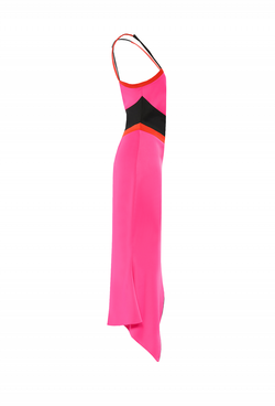 Платье с крестообразными лямками фуксия 31-19SS