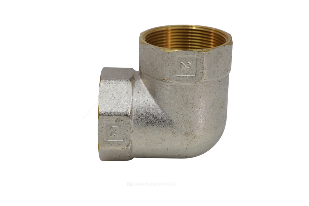 Угольник латунь никель Ду 15 (1/2") ВР/ВР 9001 ГОСТ 32585-2013 Aquasfera 9001-01