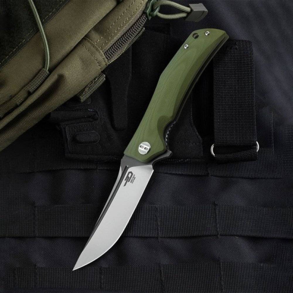 Нож Bestech Scimitar сталь D2, рукоять G10 зеленая (арт. АМ-BG05B-2)