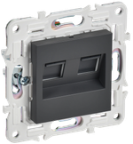 SKANDY Розетка компьютерная двойная RJ45 кат.5E SK-K03T титан IEK