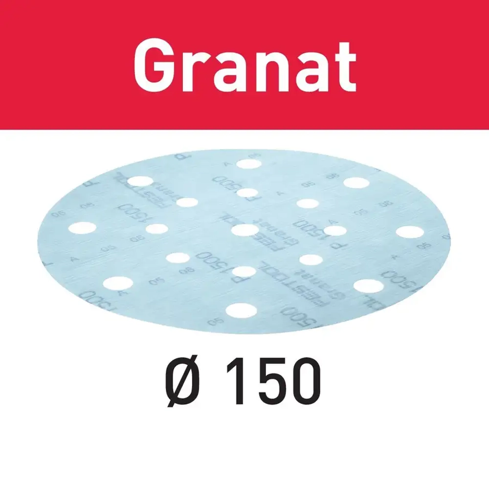 Шлифовальная бумага Granat P 1000, 50 шт. STF D150/16 FESTOOL 496990